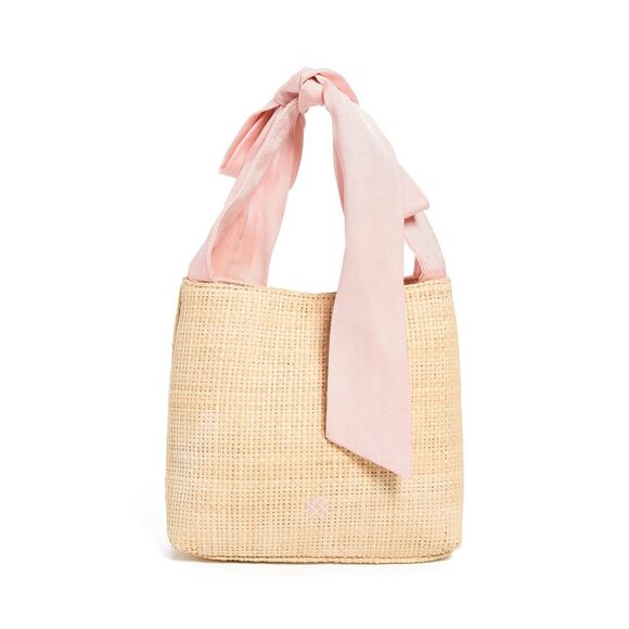 Mini Bow Bag - Women's Mixed Media Handbag (Pink Sand) - Picture 1 of 5